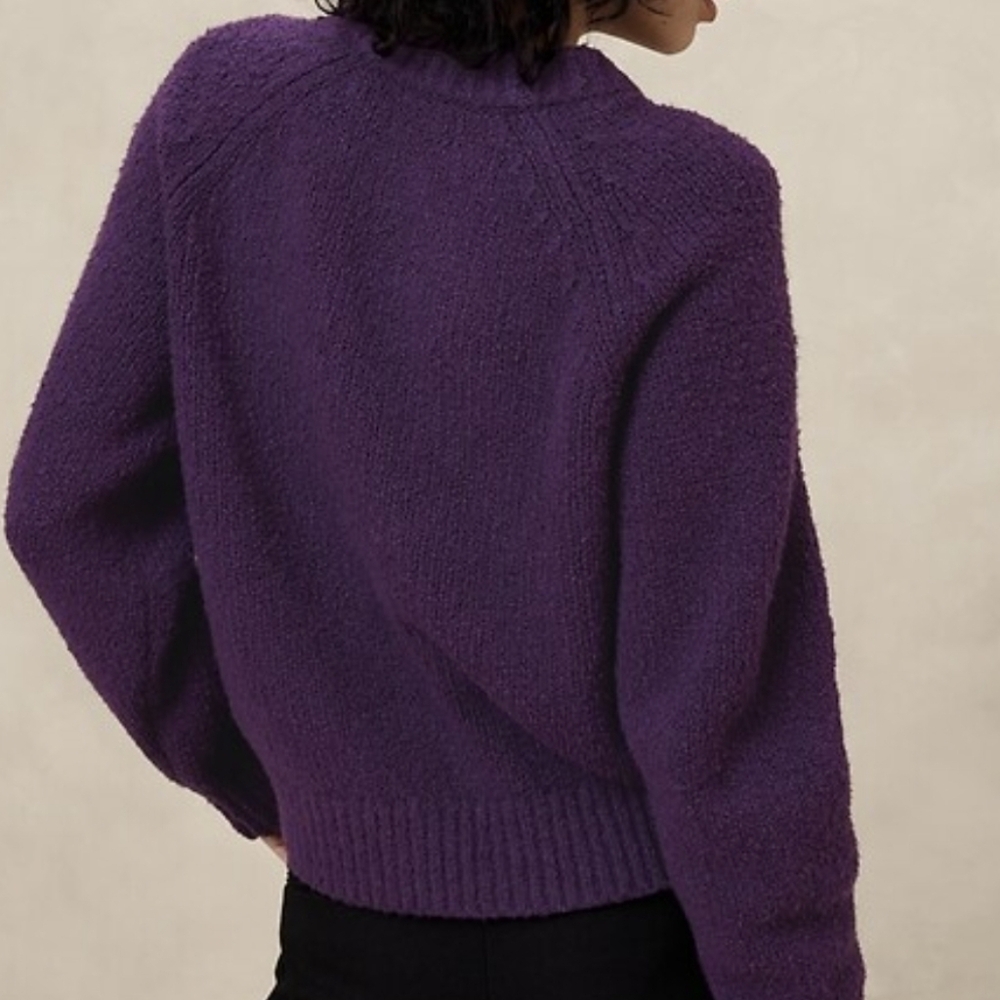 Banana Republic Boucle Pulliver Purple Sweater Sz.S NWT - Picture 3 of 8